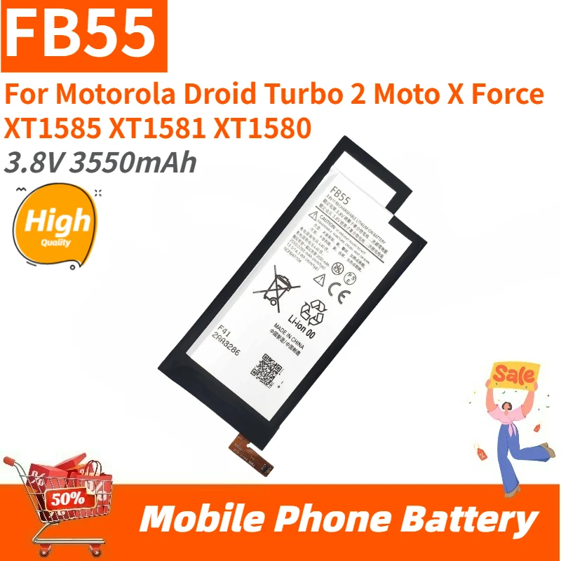 High Quality FB55 Replacement Phone Battery 3.8V 3550mAh For Motorola Droid Turbo 2 Moto X Force XT1585 XT1581 XT1580 Brand New
High Quality FB55 Replacement Phone Battery 3.8V 3550mAh For Motorola Droid Turbo 2 Moto X Force XT1585 XT1581 XT1580 Brand New