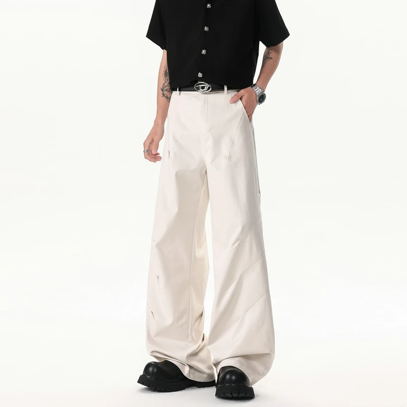 Men's Deconstructed Wide Leg Pants Summer Drape Fabric Loose Fit Casual Trousers Solid High Street Style Breathable Long Bottoms
Men's Deconstructed Wide Leg Pants Summer Drape Fabric Loose Fit Casual Trousers Solid High Street Style Breathable Long Bottoms