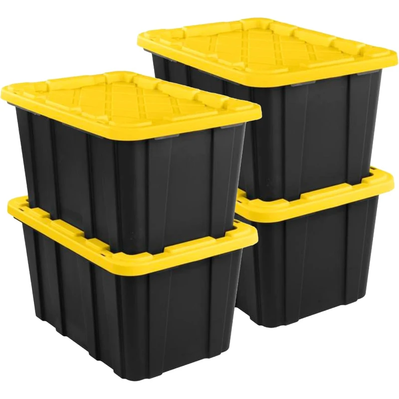 4 Pack 27 Gallon Industrial Storage Tote Heavy Duty Plastic Bins with Lids Stackable for Garage Camping Tools Outdoor Gear
4 Pack 27 Gallon Industrial Storage Tote Heavy Duty Plastic Bins with Lids Stackable for Garage Camping Tools Outdoor Gear