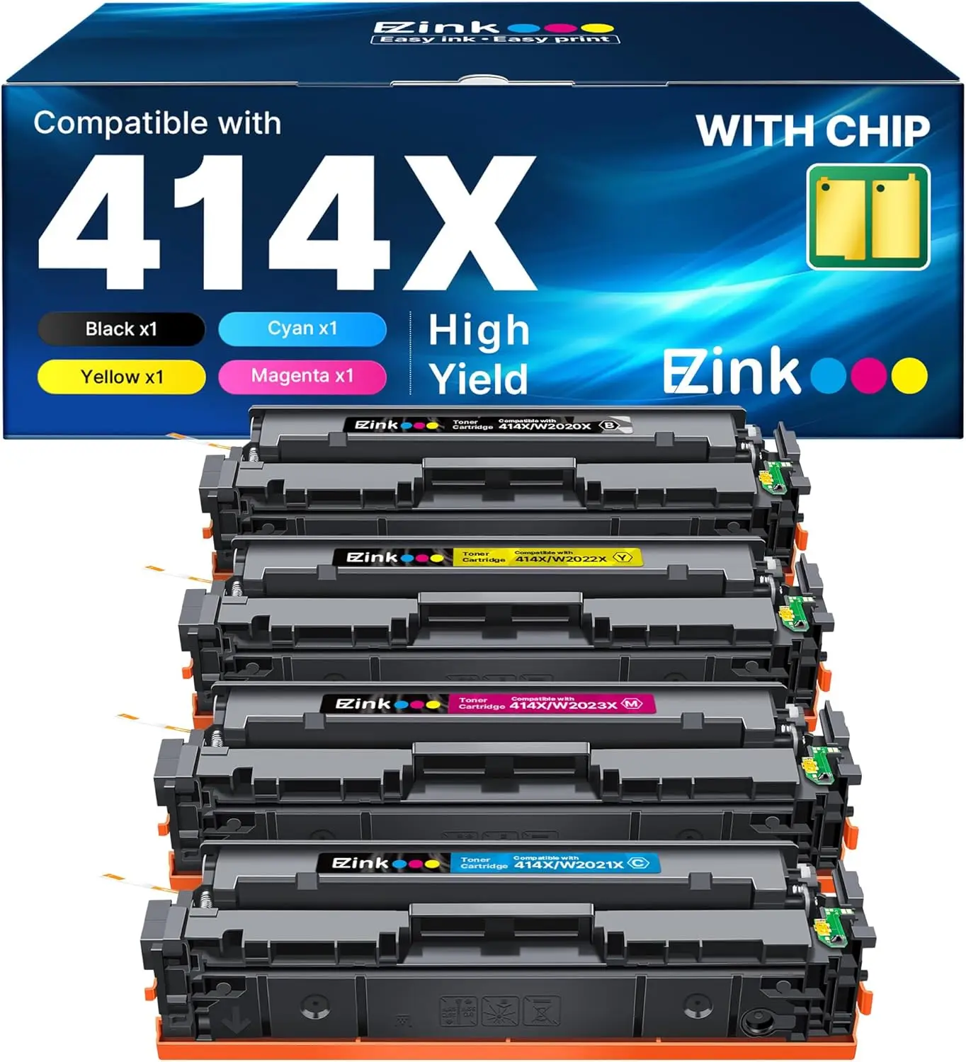 High-Yield 4-Pack Toner Cartridges Compatible with HP Color LaserJet Pro MFP Models, Includes Chip for Easy Use
High-Yield 4-Pack Toner Cartridges Compatible with HP Color LaserJet Pro MFP Models, Includes Chip for Easy Use
