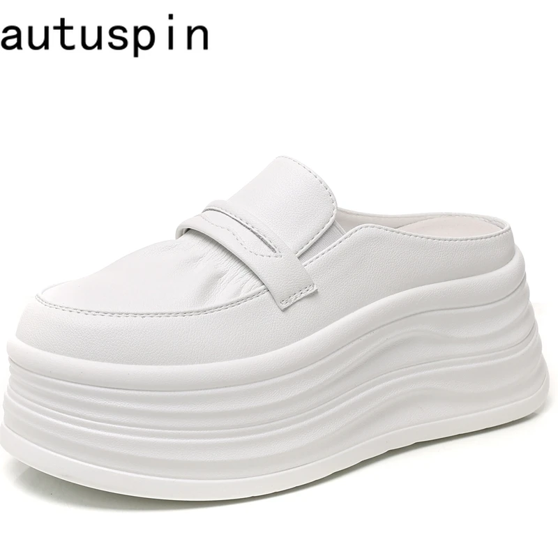 AUTUSPIN Flats Platform Women Slippers High Chunky Bottom Ladies Mules Shoes White Leather Tide Slides Slipper Woman Fashion
AUTUSPIN Flats Platform Women Slippers High Chunky Bottom Ladies Mules Shoes White Leather Tide Slides Slipper Woman Fashion