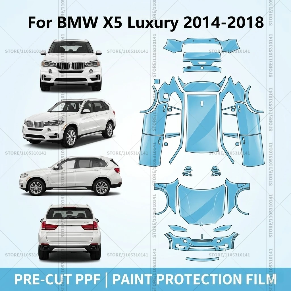 Предварительно нарезанная защитная пленка PPF, прозрачная автомобильная пленка, профессиональная автомобильная пленка PPF для полной защиты автомобиля, для BMW X5 Luxury 2014-2018
Предварительно нарезанная защитная пленка PPF, прозрачная автомобильная пленка, профессиональная автомобильная пленка PPF для полной защиты автомобиля, для BMW X5 Luxury 2014-2018