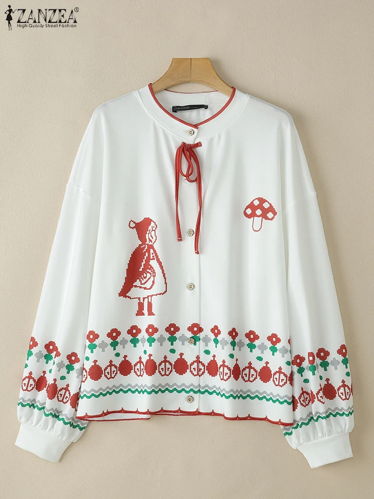 ZANZEA Women Cartoon Printed Blouse Vintage Round Neck Cardigan Fashion Long Sleeve Button Tops Casual Loose Bandage Tunics
ZANZEA Women Cartoon Printed Blouse Vintage Round Neck Cardigan Fashion Long Sleeve Button Tops Casual Loose Bandage Tunics