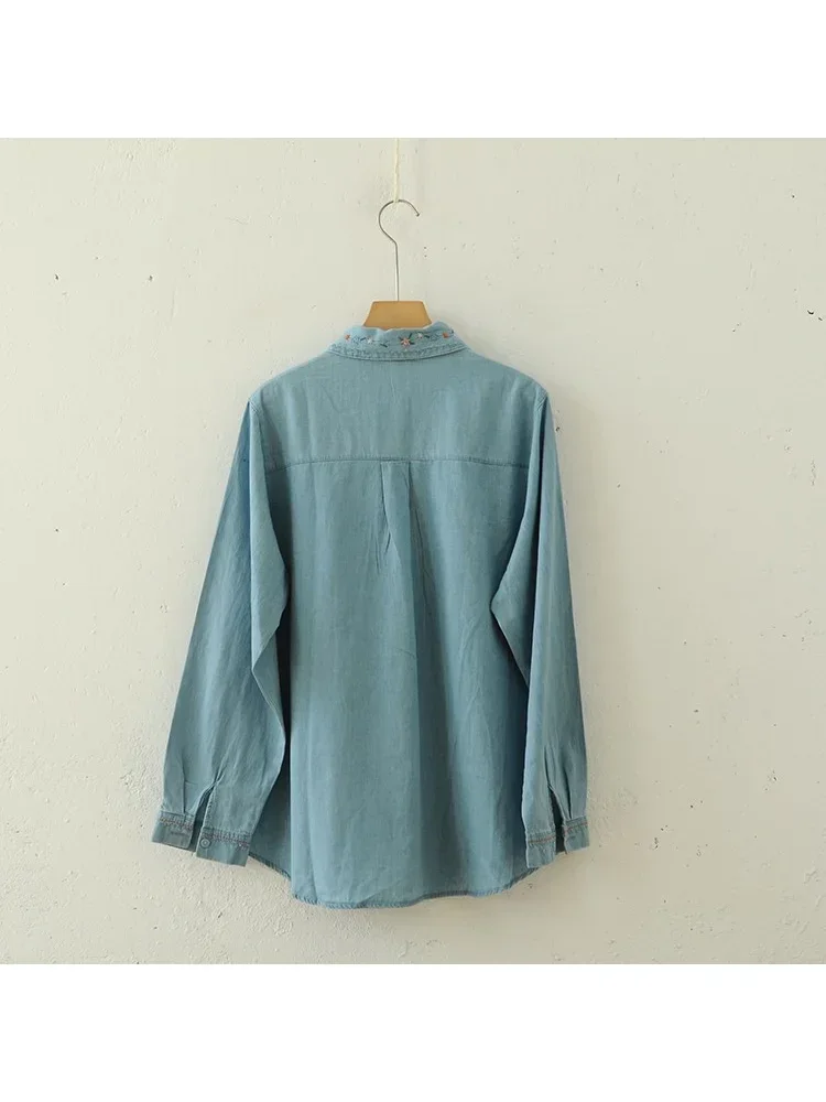 Lamtrip Unique Vintage Indian Style Colorful Circle Embroidery Peter Pan Collar Denim Long Sleeve Shirt Blouse New
Lamtrip Unique Vintage Indian Style Colorful Circle Embroidery Peter Pan Collar Denim Long Sleeve Shirt Blouse New