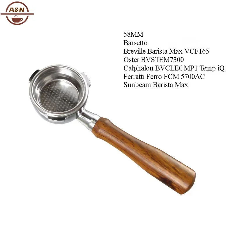 58mm Coffee Bottomless Portafilter for Hibrew H13/Barsetto/Oster Breville Mini VCF-125X & Max VCF165 – Naked Filter Holder
58mm Coffee Bottomless Portafilter for Hibrew H13/Barsetto/Oster Breville Mini VCF-125X & Max VCF165 – Naked Filter Holder