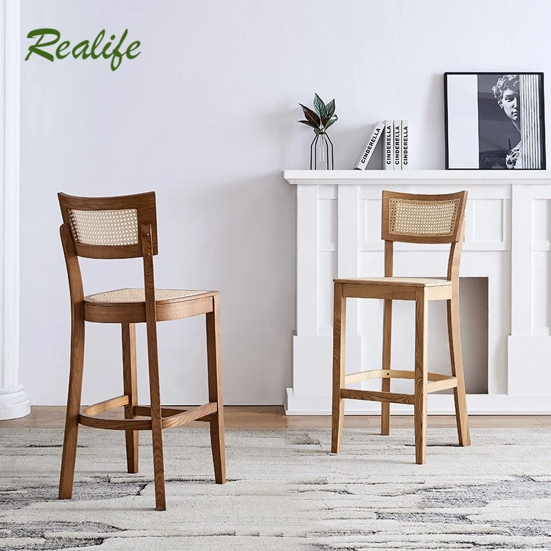 Realife Solid Wood Bar Chair Nordic Rattan High Stool Bar Stool Home Restaurant Bar Chair Milk Tea Shop Front Desk High Stool
Realife Solid Wood Bar Chair Nordic Rattan High Stool Bar Stool Home Restaurant Bar Chair Milk Tea Shop Front Desk High Stool