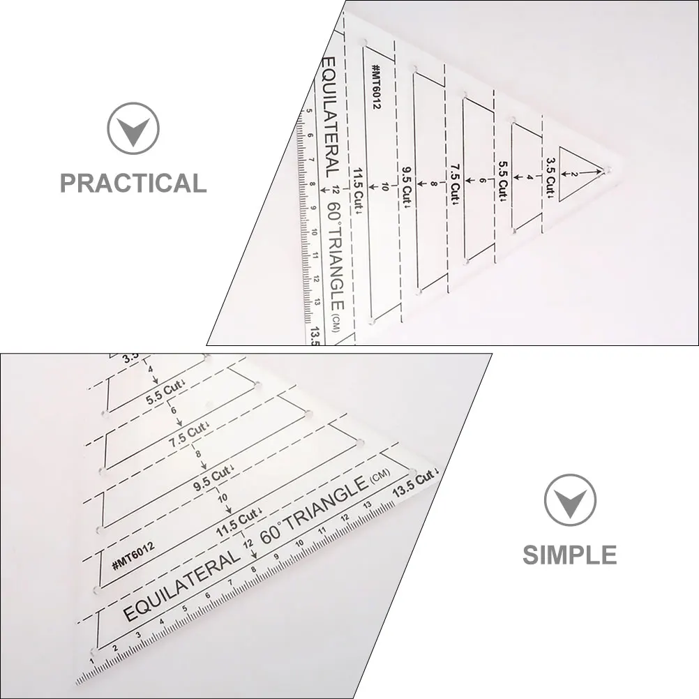 2 Pcs Quilting Ruler Template Ruler 60 Degree Acrylic Sewing Fabric Patchwork Template Crafting Tools
2 Pcs Quilting Ruler Template Ruler 60 Degree Acrylic Sewing Fabric Patchwork Template Crafting Tools