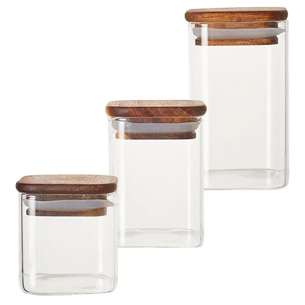 3Pcs Glass Tea Jar with Wood Lid Airtight Food Storage Containers for Coffee Beans Sugar Cereals Dried Fruits Pantry
3Pcs Glass Tea Jar with Wood Lid Airtight Food Storage Containers for Coffee Beans Sugar Cereals Dried Fruits Pantry