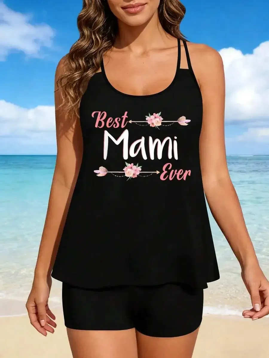 Best Mami Ever Floral Womens Summer Two Piece Tankini Casual Vacation Style
Best Mami Ever Floral Womens Summer Two Piece Tankini Casual Vacation Style