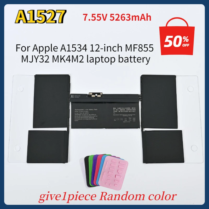 7.55V 5263mAh Suitable for Apple A1534 12-inch MF855 MJY32 MK4M2 A1527 laptop battery
7.55V 5263mAh Suitable for Apple A1534 12-inch MF855 MJY32 MK4M2 A1527 laptop battery