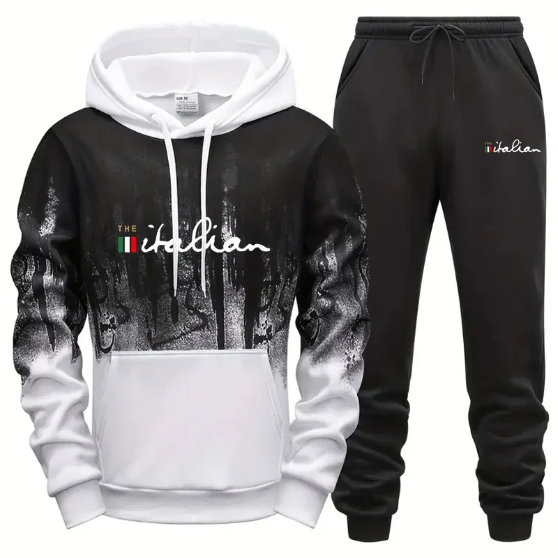 Fashion Mens Tracksuit Print Splash-ink Sweatshirt Sweatpants 2 Pcs Sets Sports Jogging Mens Clothing Casual Hoodies Sportswear
Fashion Mens Tracksuit Print Splash-ink Sweatshirt Sweatpants 2 Pcs Sets Sports Jogging Mens Clothing Casual Hoodies Sportswear