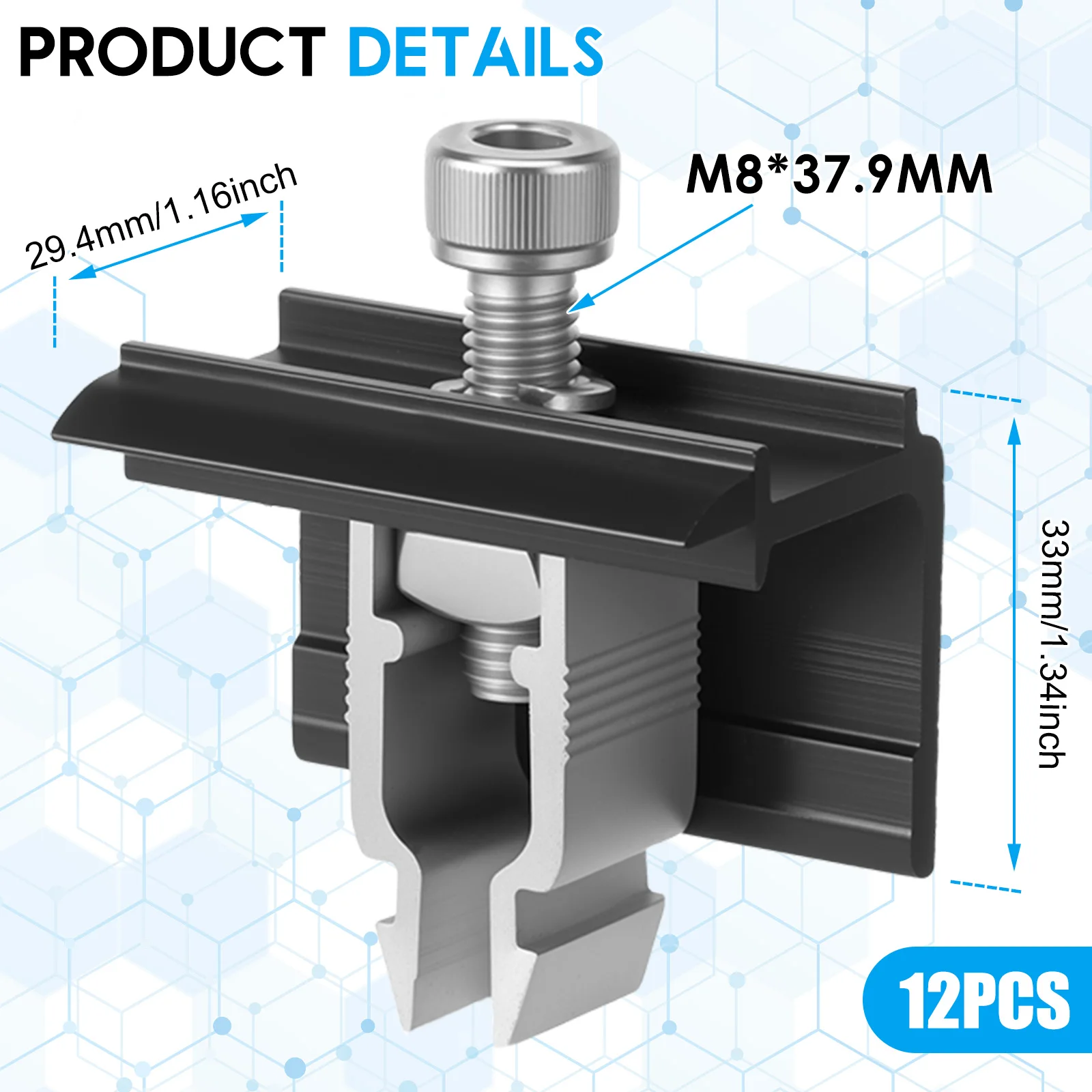 12Pcs Solar Panel Bracket Set Labor Saving Adjustable Angle Solar Panel Attachment Stable Support Photovoltaic Rack for RV Boat
12Pcs Solar Panel Bracket Set Labor Saving Adjustable Angle Solar Panel Attachment Stable Support Photovoltaic Rack for RV Boat