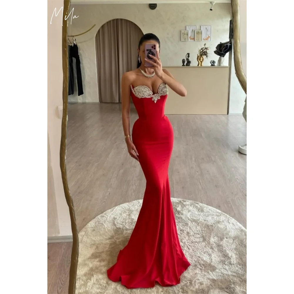 Mila Red Sweetheart Neck Prom Dress Sleeveless Diamond Customized Luxurious Women Evening Dresses Mermaid vestidos de fiesta
Mila Red Sweetheart Neck Prom Dress Sleeveless Diamond Customized Luxurious Women Evening Dresses Mermaid vestidos de fiesta