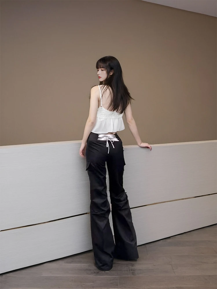 Street Style Low Waist Slim Fit Work Pants Women's Summer Cross Tie Flared Casual Long Trousers Hot Girl Design Sensation
Street Style Low Waist Slim Fit Work Pants Women's Summer Cross Tie Flared Casual Long Trousers Hot Girl Design Sensation