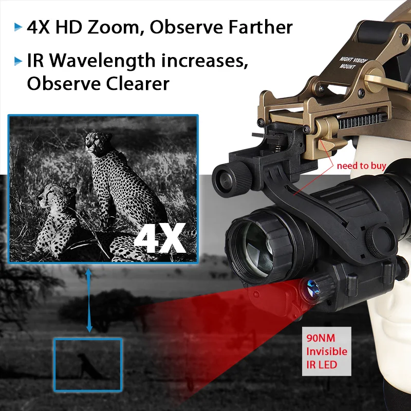 Night Vision Goggles PVS-14 Gen 2 Day/Night Use 200m Range Handheld/Head Mount/Gun Hunting Lightweight Grade Tactical Monocular
Night Vision Goggles PVS-14 Gen 2 Day/Night Use 200m Range Handheld/Head Mount/Gun Hunting Lightweight Grade Tactical Monocular