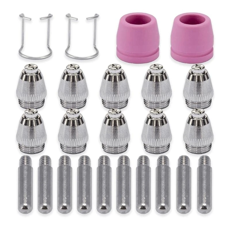 JU64 24PCS SG55 AG60 WSD60P Plasma Cutter Cutting Torch Tip Nozzles 10Pcs Electrodes 10Pcs Nozzle 2Pcs Cups 2Pcs Brackets
JU64 24PCS SG55 AG60 WSD60P Plasma Cutter Cutting Torch Tip Nozzles 10Pcs Electrodes 10Pcs Nozzle 2Pcs Cups 2Pcs Brackets