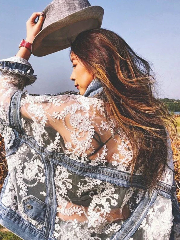 VERGOODR Lace Hook Flower Hollow Out Jackets for Women Streetwear Patchwork Frayed Edges Hole Denim Jacket Long Sleeve Casual
VERGOODR Lace Hook Flower Hollow Out Jackets for Women Streetwear Patchwork Frayed Edges Hole Denim Jacket Long Sleeve Casual