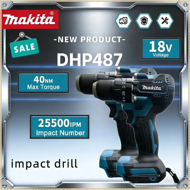 Makita DHP487 brushless cordless rechargeable impact drill, high-torque electric screwdriver Tool For Makita 18V Battery
Makita DHP487 brushless cordless rechargeable impact drill, high-torque electric screwdriver Tool For Makita 18V Battery