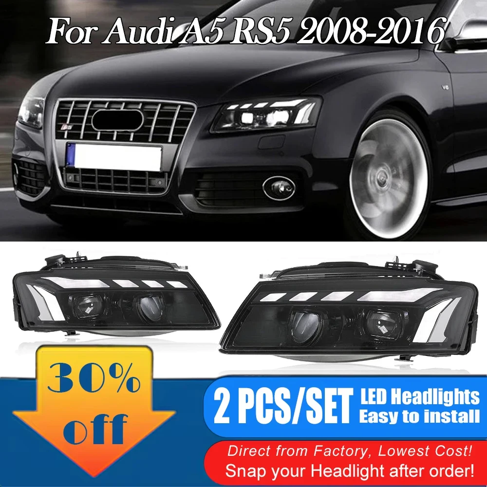 2 шт. автомобильная система освещения, светодиодные лазерные фары для Audi A5 B5 2008-2011, новые фары в сборе, RS Style DRL Plug and Play 
2 шт. автомобильная система освещения, светодиодные лазерные фары для Audi A5 B5 2008-2011, новые фары в сборе, RS Style DRL Plug and Play