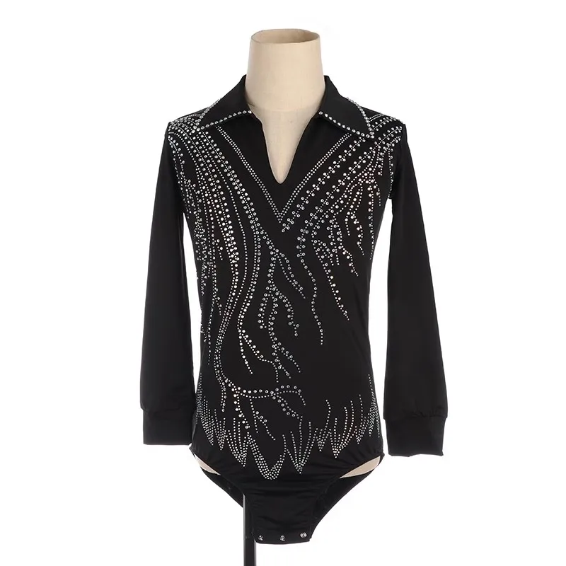 Men's Shiny Rhinestone Gymnastics Figure Skating Bodysuit One-piece Long Sleeve Bodysuit
Men's Shiny Rhinestone Gymnastics Figure Skating Bodysuit One-piece Long Sleeve Bodysuit