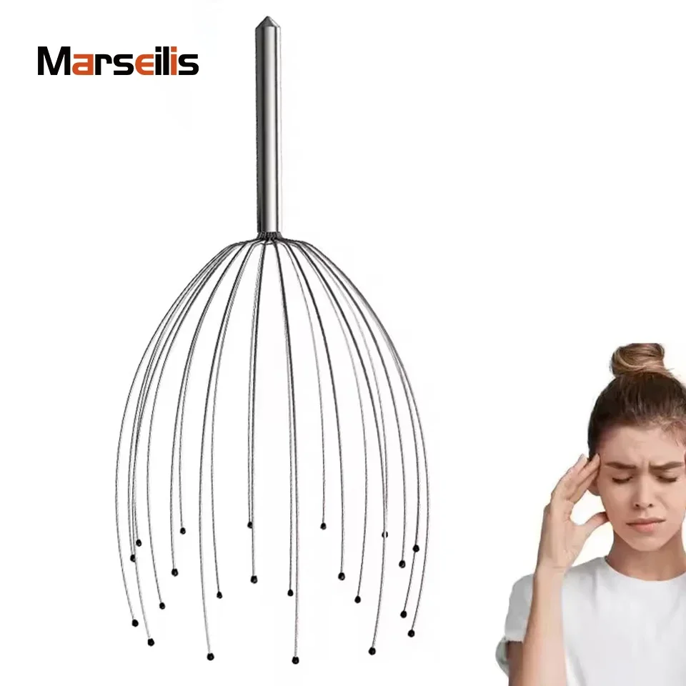 Portable Head Massager Scalp Massager Relief Fatigue Handheld Head Scratcher Metal Head Massager with Rubber Bead For Stress
Portable Head Massager Scalp Massager Relief Fatigue Handheld Head Scratcher Metal Head Massager with Rubber Bead For Stress