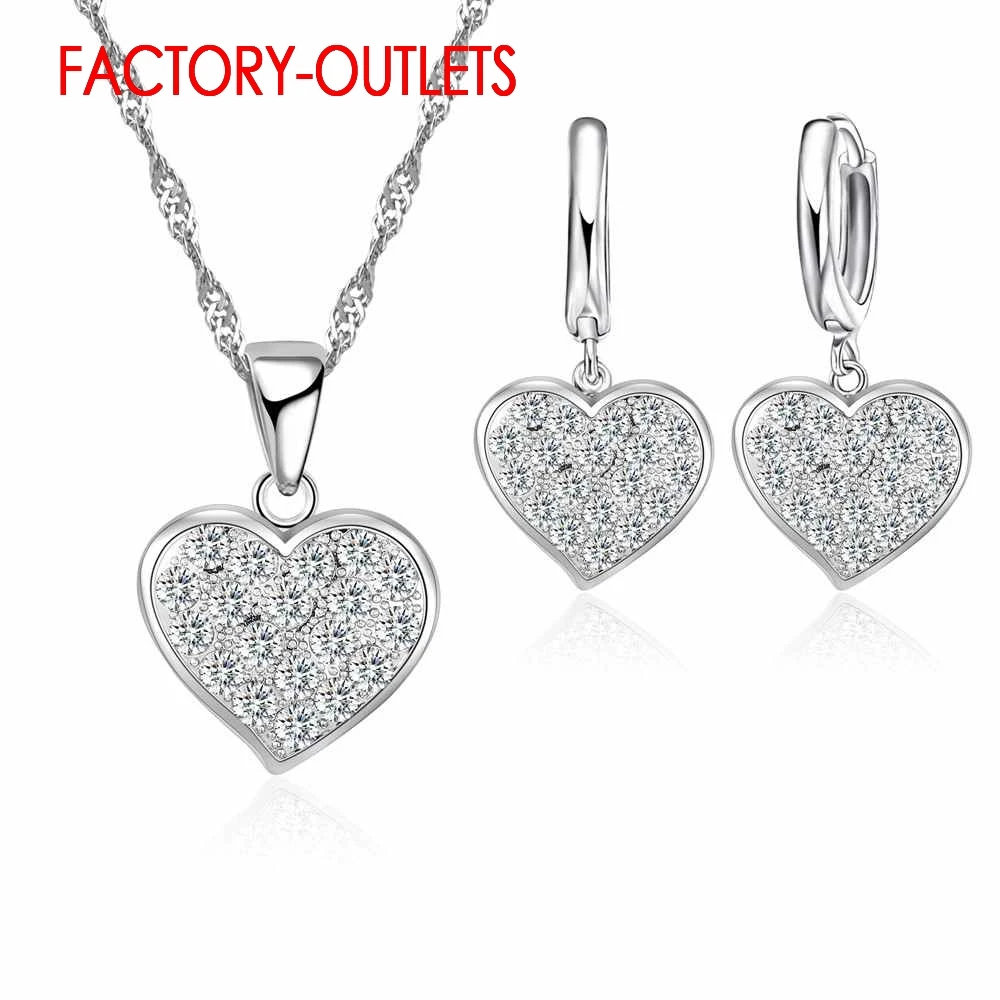 New Arrival Genuine 925 Sterling Silver Bridal Jewelry Sets Heart Pattern Romantic Style CZ Crystal Women Girls Party Engagement
New Arrival Genuine 925 Sterling Silver Bridal Jewelry Sets Heart Pattern Romantic Style CZ Crystal Women Girls Party Engagement