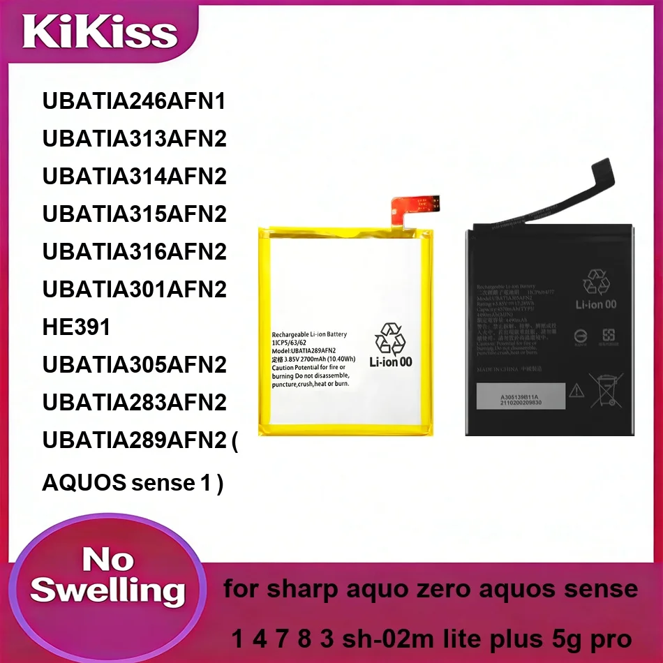 UBATIA305AFN2 UBATIA301AFN2 HE391 Battery 2040-5050mAh For Sharp Aquo Zero Aquos Sense 1 4 7 8 3 SH-02M Lite Plus 5G Pro
UBATIA305AFN2 UBATIA301AFN2 HE391 Battery 2040-5050mAh For Sharp Aquo Zero Aquos Sense 1 4 7 8 3 SH-02M Lite Plus 5G Pro