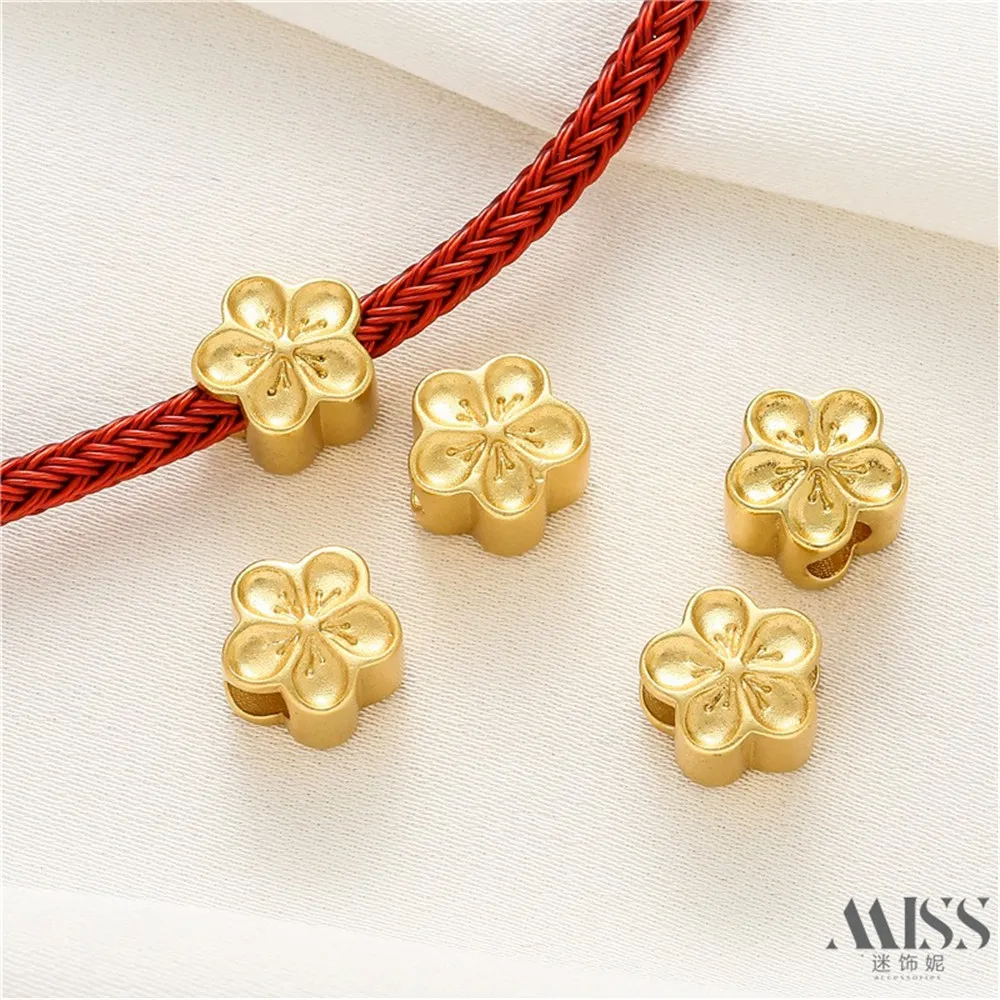 Sand Gold Copper Thick Plated Real Gold Peach Blossom Large Hole Bead Diy Handmade Beaded Bracelet Necklace Jewelry Accessories
Sand Gold Copper Thick Plated Real Gold Peach Blossom Large Hole Bead Diy Handmade Beaded Bracelet Necklace Jewelry Accessories