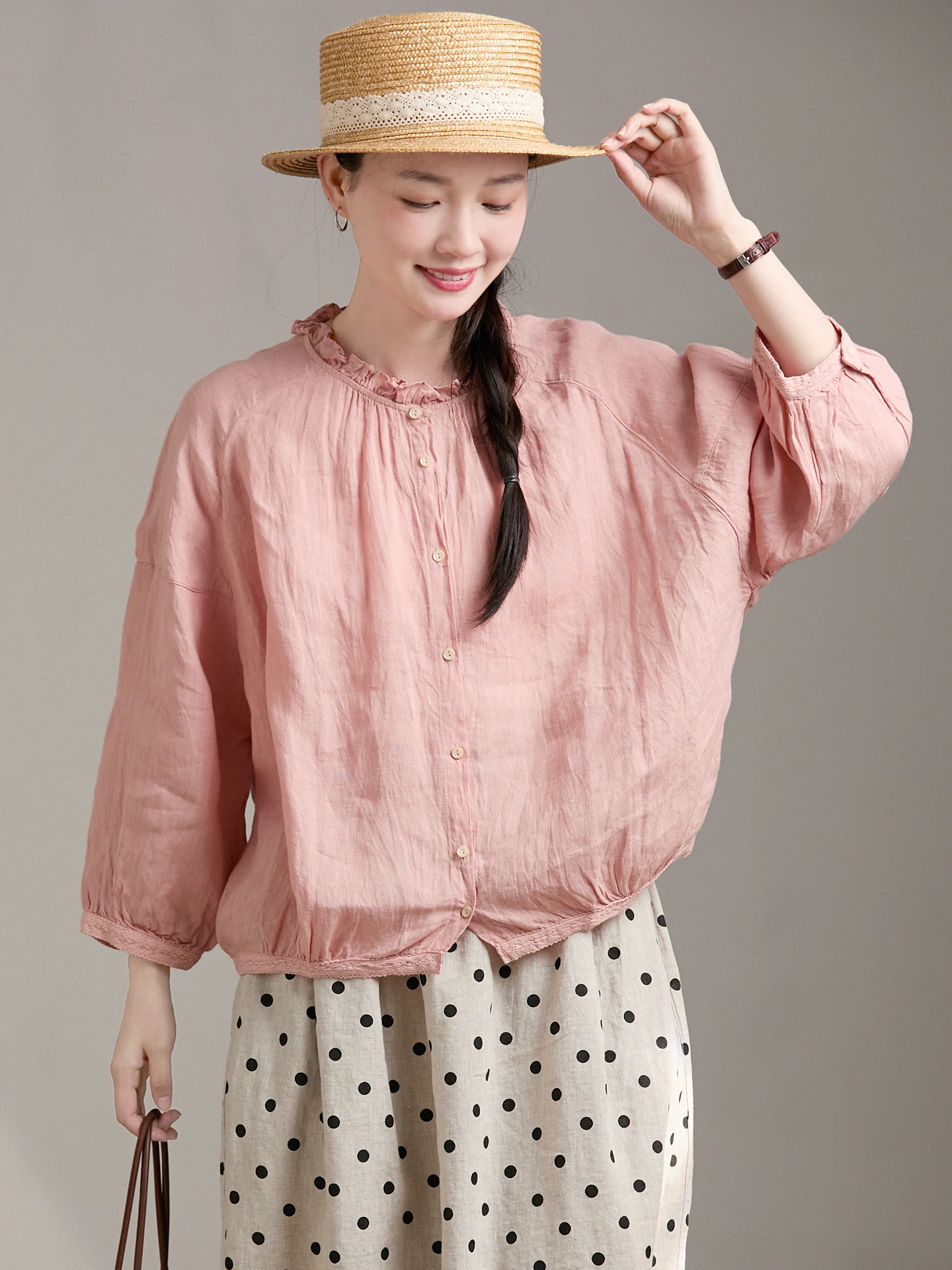 Elegant Linen T-Shirt round Neck Sleeveless Top for Women Loose Fit Ageless Spring New Style Artistic Flared Sleeve Shirt
Elegant Linen T-Shirt round Neck Sleeveless Top for Women Loose Fit Ageless Spring New Style Artistic Flared Sleeve Shirt