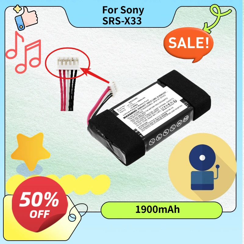 Compatible with Sony SRS-X33 Bluetooth Speaker Battery ST-03 High Quality
Compatible with Sony SRS-X33 Bluetooth Speaker Battery ST-03 High Quality