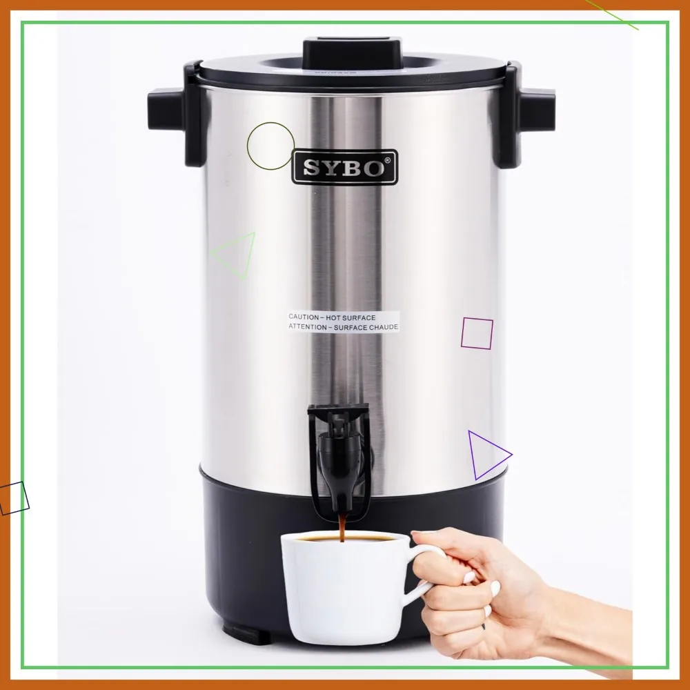6L Commercial Coffee Maker, Stainless Steel Urn, 45 Cup, Quick Brew for Events & Catering
6L Commercial Coffee Maker, Stainless Steel Urn, 45 Cup, Quick Brew for Events & Catering