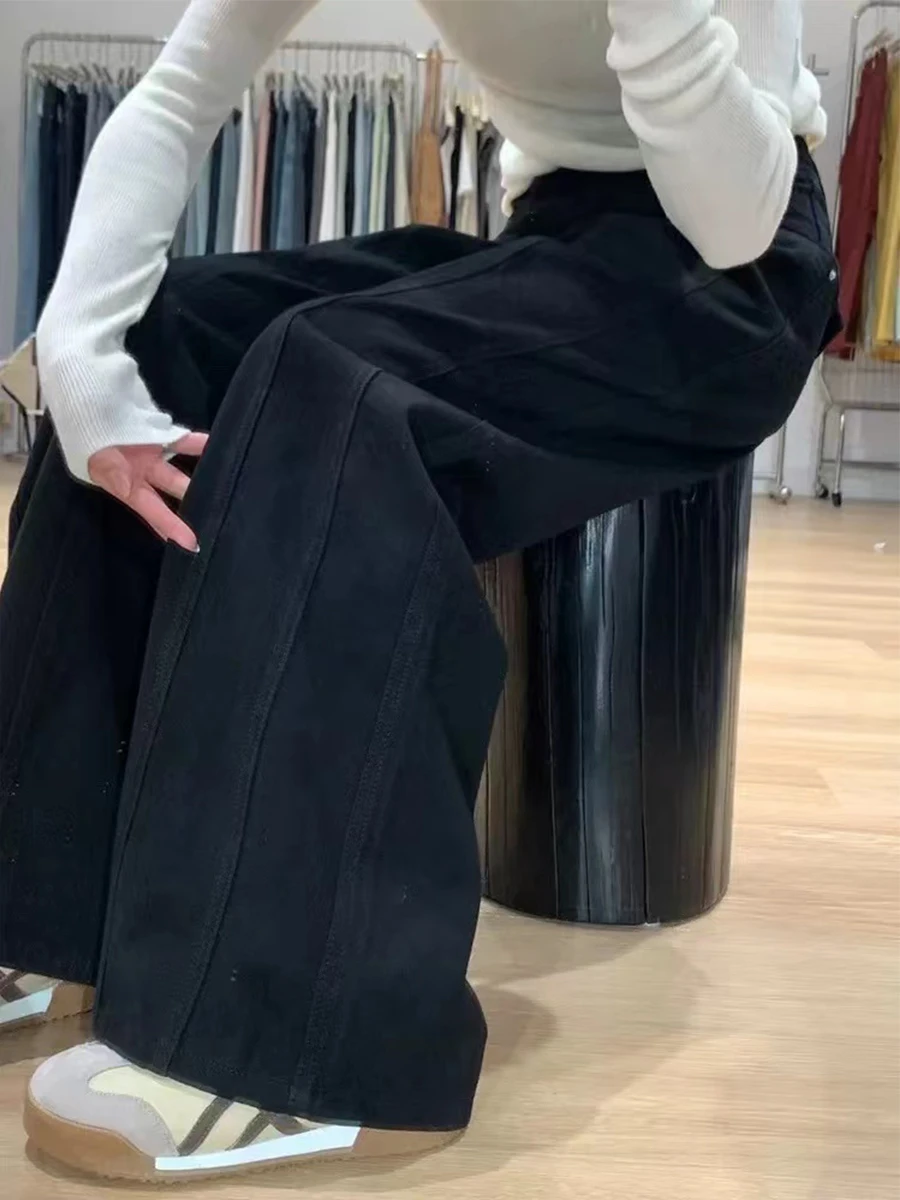 plus Size High Waist Fleece Lined Straight Leg Jeans Women's Autumn Winter Pear Shaped Body Loose Wide Leg Pants Vintage Style
plus Size High Waist Fleece Lined Straight Leg Jeans Women's Autumn Winter Pear Shaped Body Loose Wide Leg Pants Vintage Style