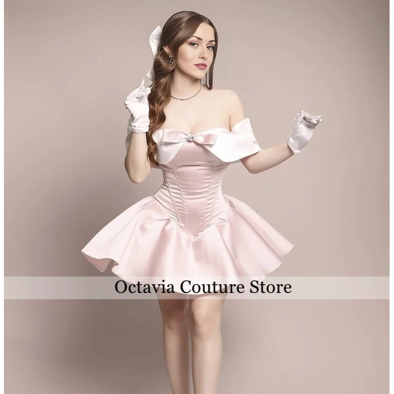 Light Pink Mini Short Prom Party Dress Off Shoulder Bowknot Cosply Cocktail Formal Event Dress Customized Cute Graduation Dress
Light Pink Mini Short Prom Party Dress Off Shoulder Bowknot Cosply Cocktail Formal Event Dress Customized Cute Graduation Dress