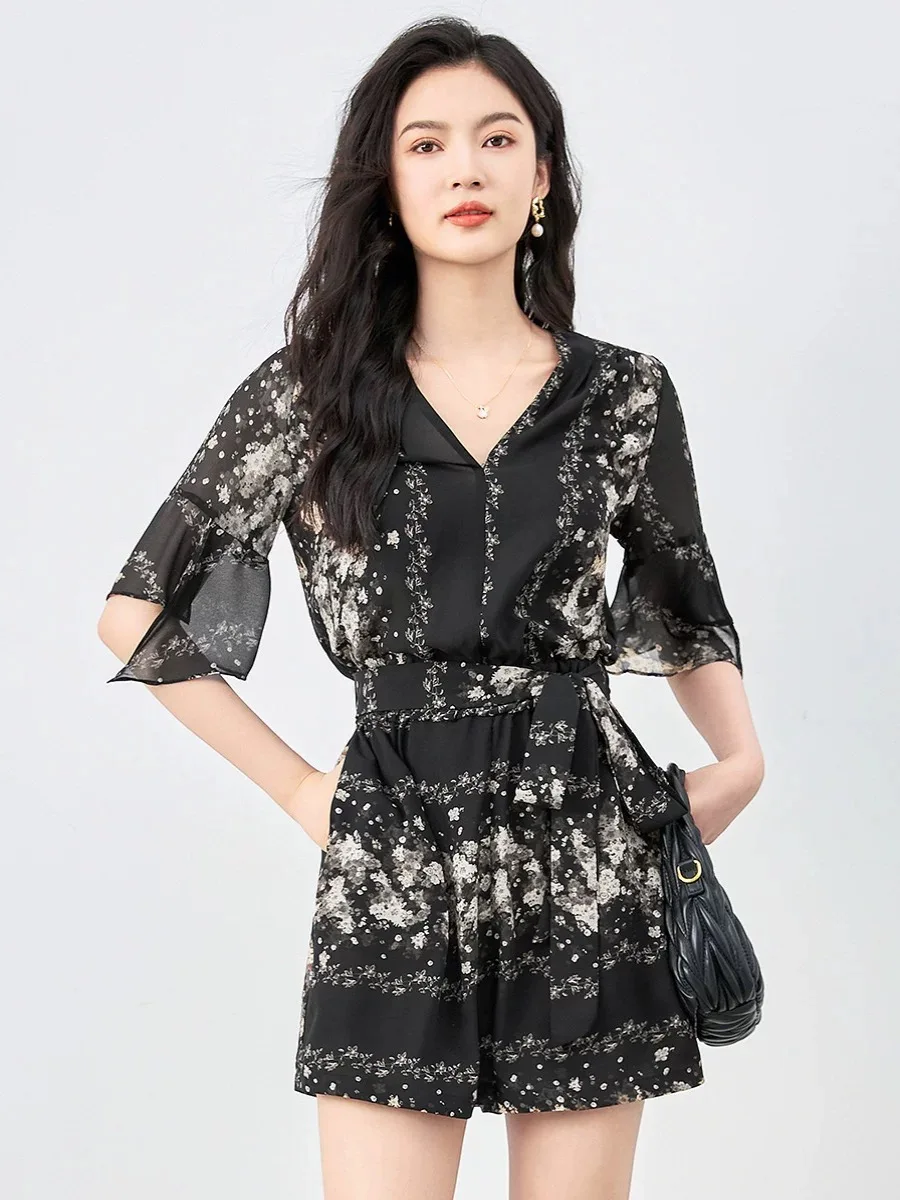 Faionable Slimming ort Svel Rer Women's High Waist Wide Leg Pants Print Chiffon Jumpsuit Summer Sle Design
Faionable Slimming ort Svel Rer Women's High Waist Wide Leg Pants Print Chiffon Jumpsuit Summer Sle Design