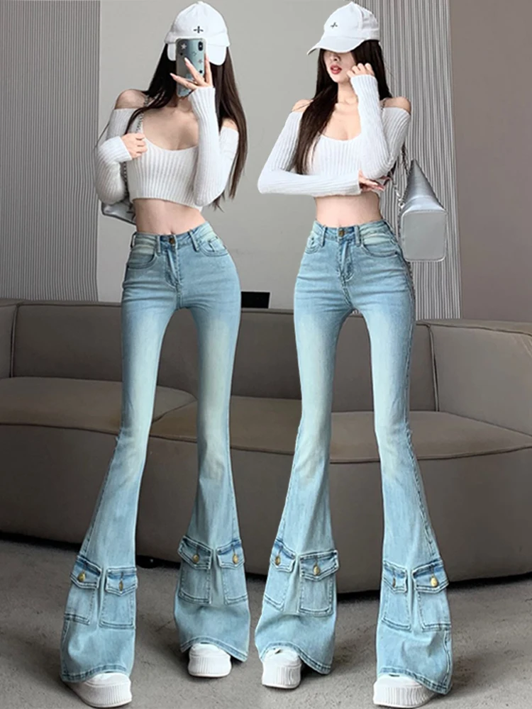 Aesthetic Hot Skinny Flare Jeans Women Vintage Slim Fit High Waist Denim Pants Woman Y2K Streetwear Wide Leg Trousers
Aesthetic Hot Skinny Flare Jeans Women Vintage Slim Fit High Waist Denim Pants Woman Y2K Streetwear Wide Leg Trousers