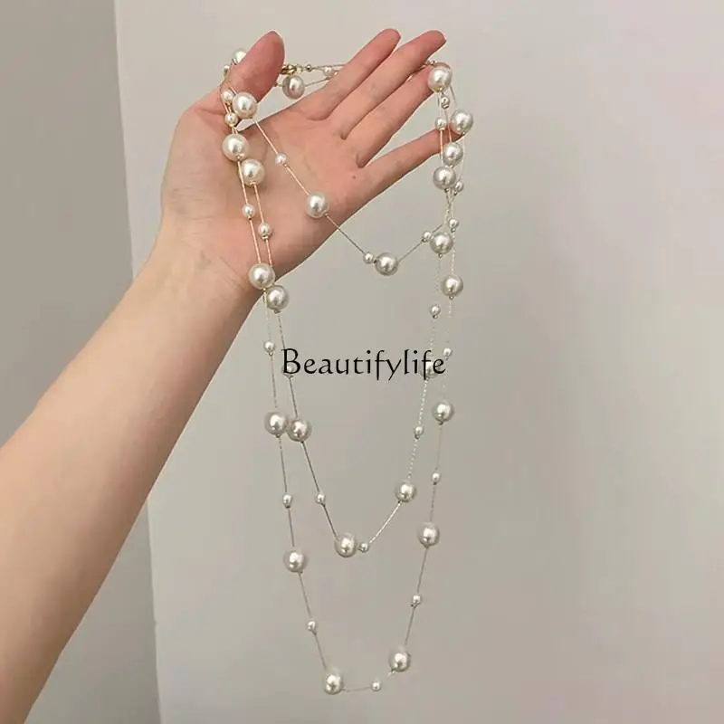 French Gypsy Pearl Chain Design Sense Long Stacked Sweater Chain Light Luxury Accessories
French Gypsy Pearl Chain Design Sense Long Stacked Sweater Chain Light Luxury Accessories