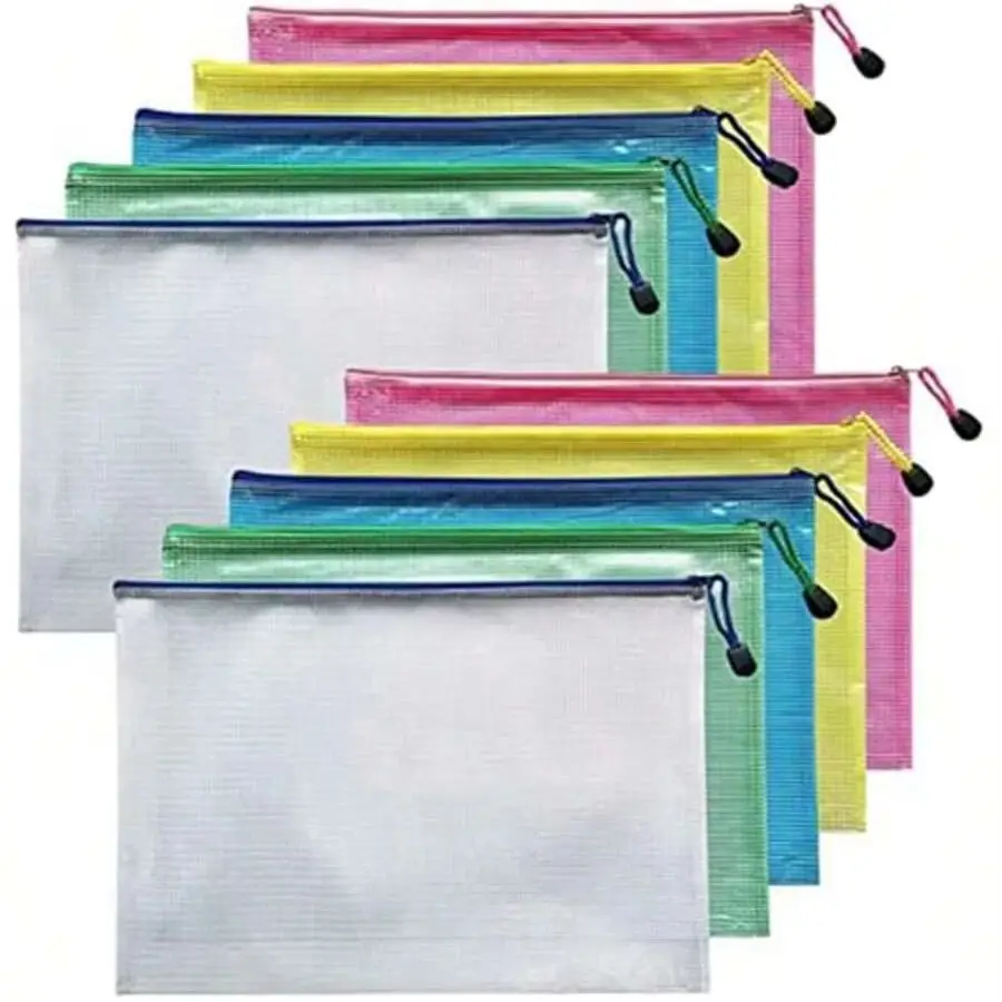 A4 Zipper File Bags Set of 10/20 Waterproof And Stain-Resistant Stationery Storage for Student Test Papers Office Document Organ
A4 Zipper File Bags Set of 10/20 Waterproof And Stain-Resistant Stationery Storage for Student Test Papers Office Document Organ