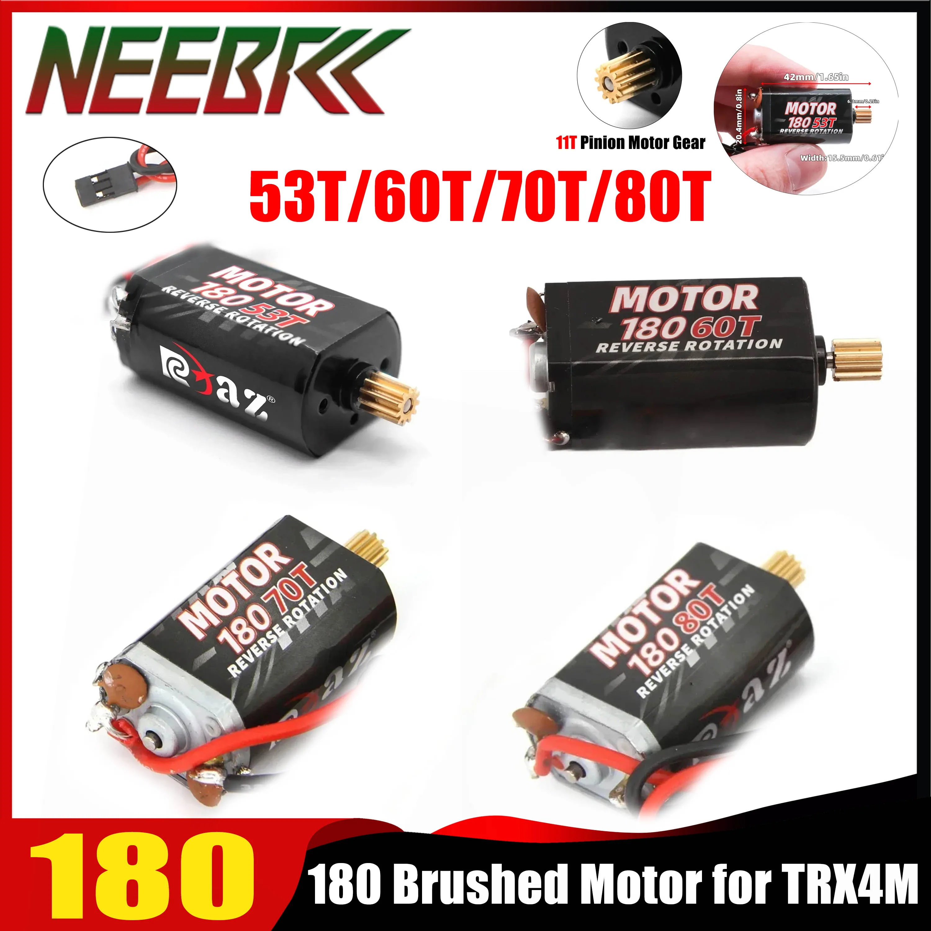 NEEBRC 180 Матовый двигатель 53T 60T 70T 80T с металлической шестерней шестерни шестерни 11T для TRX4M TRX4-M 1/18 RC Car Crawler Upgrade Parts
NEEBRC 180 Матовый двигатель 53T 60T 70T 80T с металлической шестерней шестерни шестерни 11T для TRX4M TRX4-M 1/18 RC Car Crawler Upgrade Parts