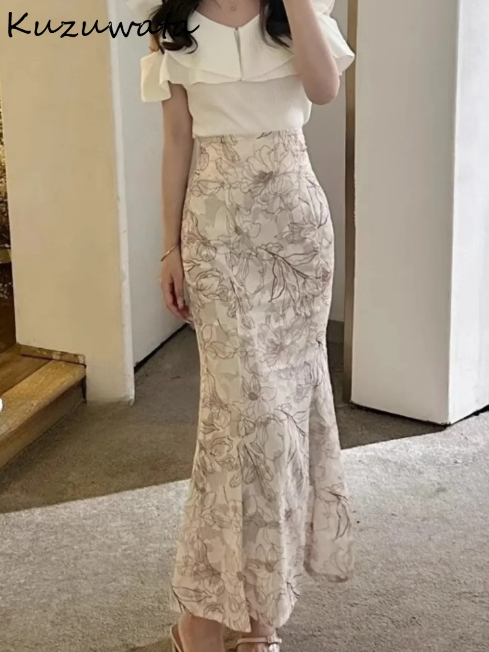 Kuzuwata Print Summer Mid-length Ruched Skirt A-line Elegant Mermaid Slim High Waist Mujer Faldas Japan Sweet Prairie Chic Falda
Kuzuwata Print Summer Mid-length Ruched Skirt A-line Elegant Mermaid Slim High Waist Mujer Faldas Japan Sweet Prairie Chic Falda