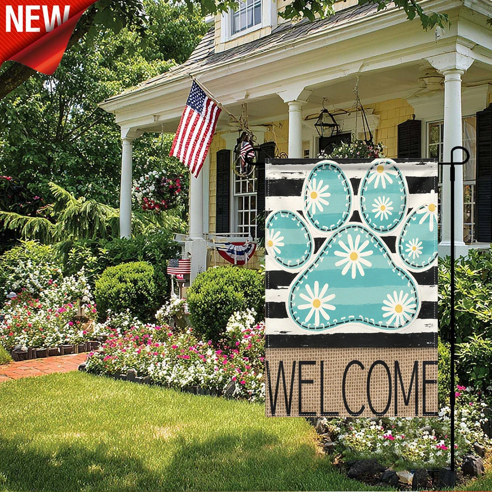 1PC, Daisy Paw Print Welcome Garden Flag Striped Floral Outdoor Decorative Yard Flag for Patio Lawn
1PC, Daisy Paw Print Welcome Garden Flag Striped Floral Outdoor Decorative Yard Flag for Patio Lawn