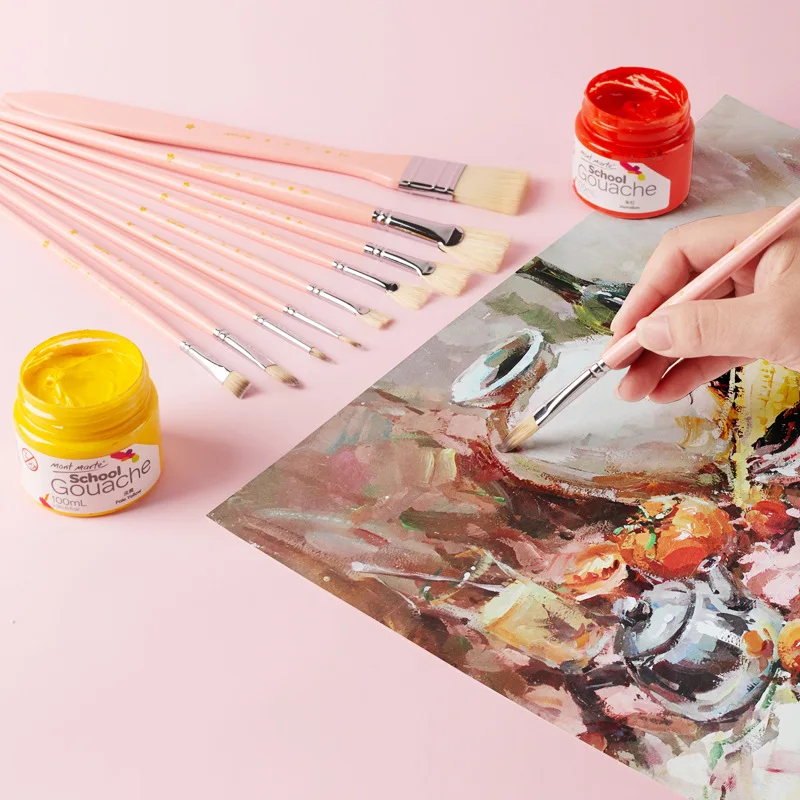 10pcs Painting Brush Set Nylon Boar Bristle Good Elasticity Good Water Absorption Gouache Oil Painting Acrylic Painting Graffiti
10pcs Painting Brush Set Nylon Boar Bristle Good Elasticity Good Water Absorption Gouache Oil Painting Acrylic Painting Graffiti