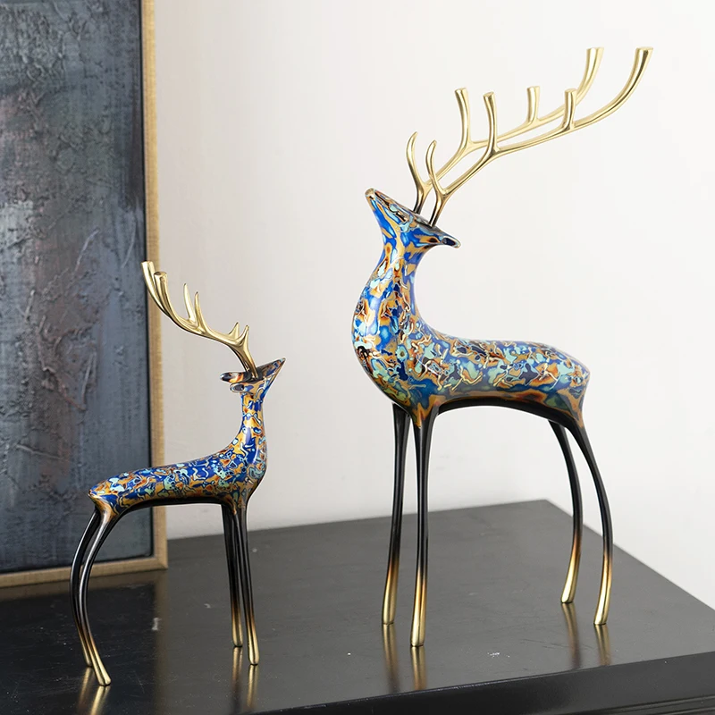 Baifan copper colored deer ornament high-end new Chinese-style living room decoration lucky brass handicrafts home housewarming
Baifan copper colored deer ornament high-end new Chinese-style living room decoration lucky brass handicrafts home housewarming