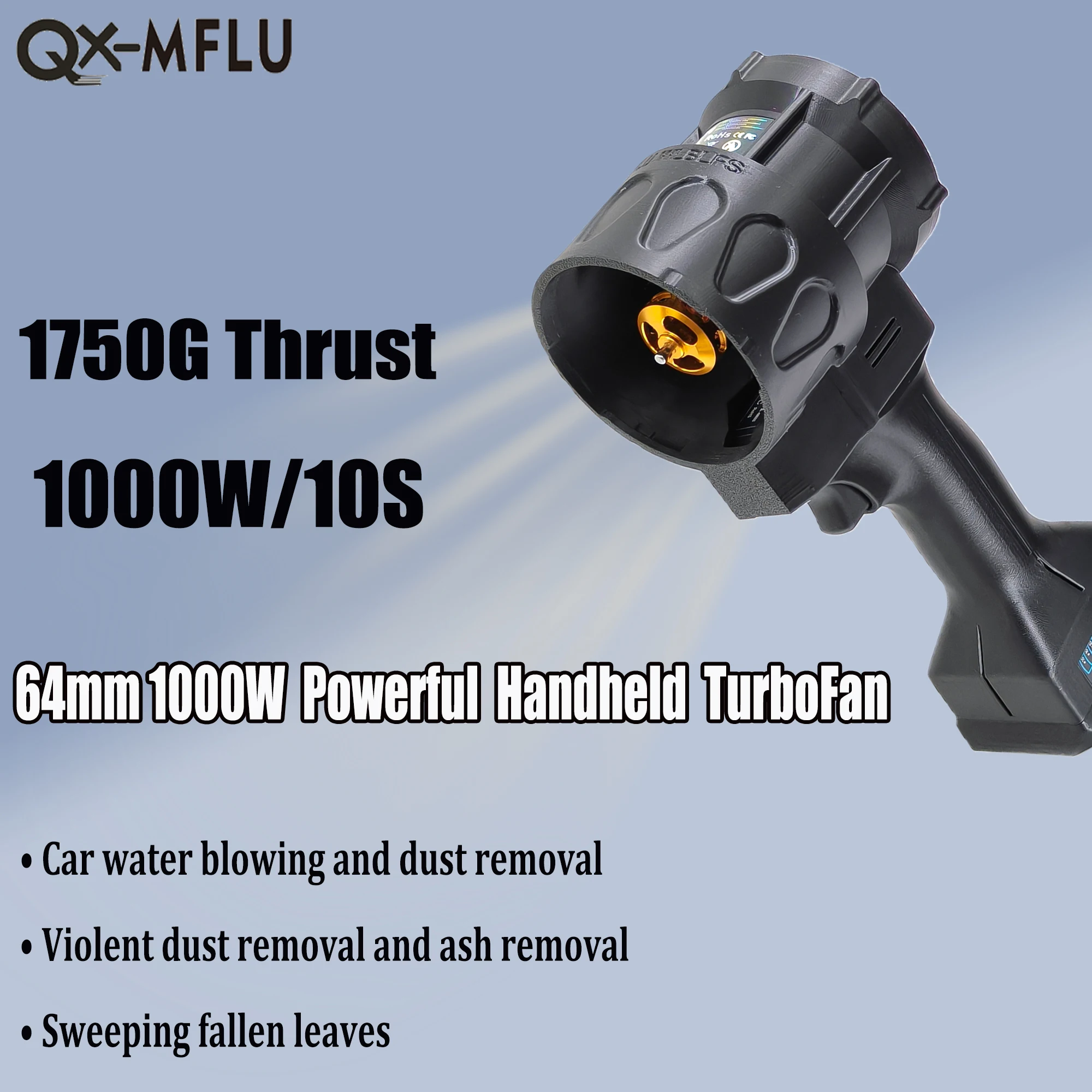QX-MFLU 64mm 1000W/10S Powerful Handheld TurboFan Violent Blower Car Wash Snow Removal Electric Air Duster for Makita 21V batter
QX-MFLU 64mm 1000W/10S Powerful Handheld TurboFan Violent Blower Car Wash Snow Removal Electric Air Duster for Makita 21V batter