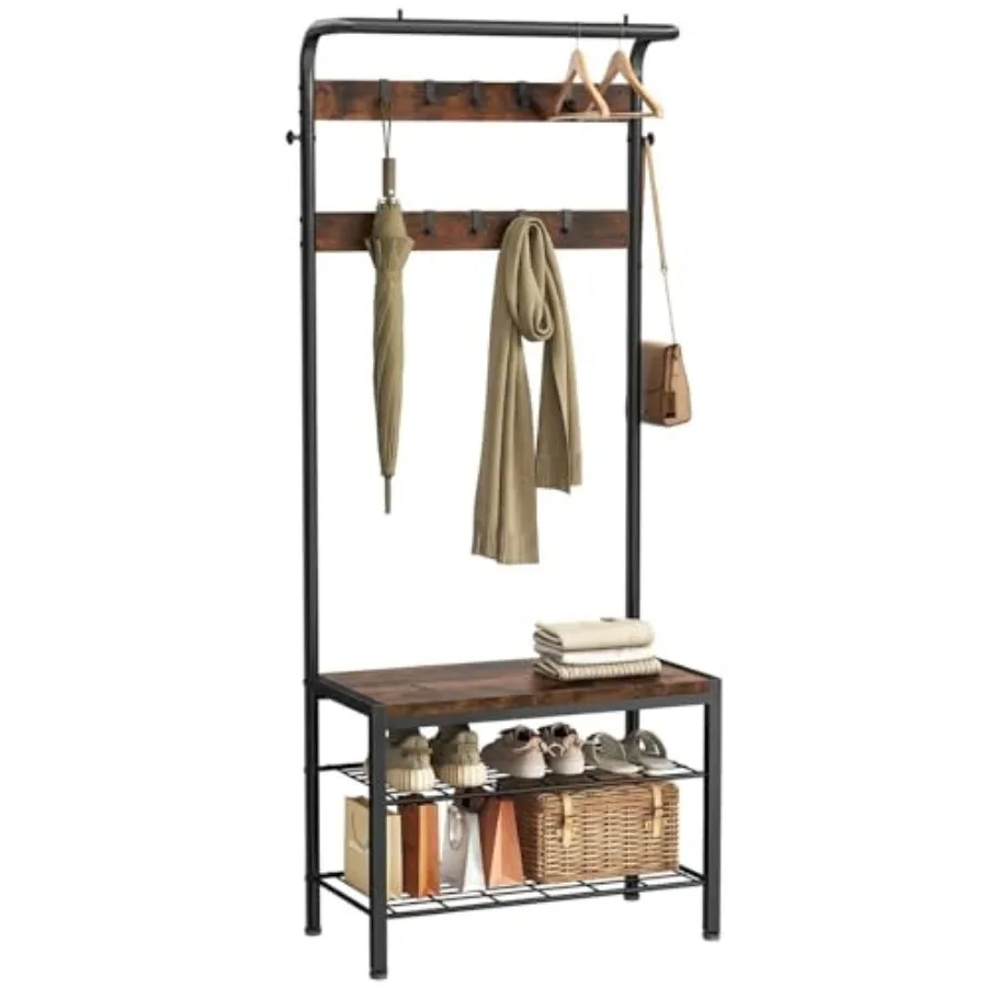 Hall Tree, Entryway Bench with Shoe Storage and Hooks, Shoe Bench and Coat Rack, 4-in-1 Coat and Shoes Rack for Entryway, Mudro
Hall Tree, Entryway Bench with Shoe Storage and Hooks, Shoe Bench and Coat Rack, 4-in-1 Coat and Shoes Rack for Entryway, Mudro
