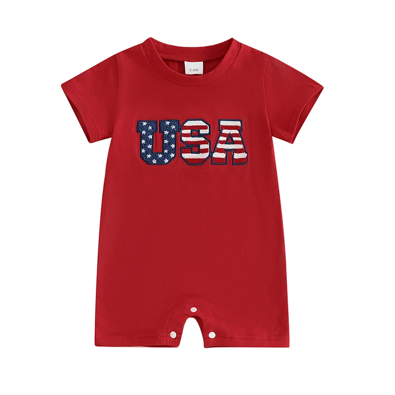 Newborn Baby Girl Boy 4th of July Outfit Usa Romper Letter Embroidery Short Sleeve Jumpsuit Clothes Summer
Newborn Baby Girl Boy 4th of July Outfit Usa Romper Letter Embroidery Short Sleeve Jumpsuit Clothes Summer