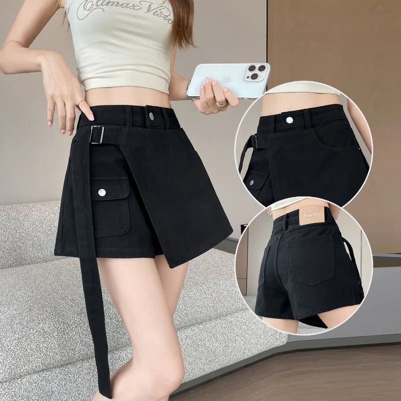 Women's Shorts Female Jeans Black Denim Summer New High Waist Slimming Asymmetrical A Line Petite Trendy Layered Casual Fashion
Women's Shorts Female Jeans Black Denim Summer New High Waist Slimming Asymmetrical A Line Petite Trendy Layered Casual Fashion
