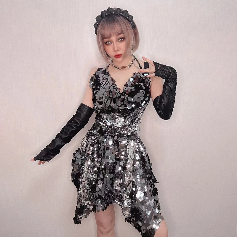 Shiny Full Sequins Evening Dresses Women Party Celebrate Dress Sexy Backless Top Skirt Gogo Costume Dj Ds Stage Rave Outfit 6863
Shiny Full Sequins Evening Dresses Women Party Celebrate Dress Sexy Backless Top Skirt Gogo Costume Dj Ds Stage Rave Outfit 6863