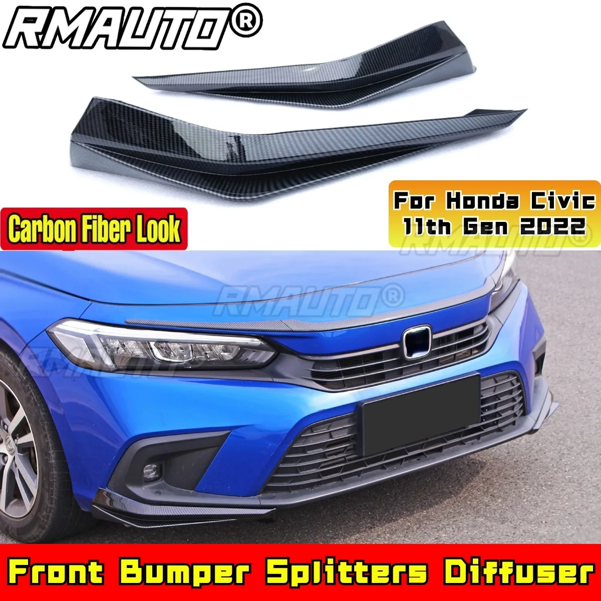 Разветвители переднего бампера, диффузор, совместимый с Honda Civic 11-го поколения 2022, комплект кузова, передние разветвители для губ, автомобильные аксессуары
Разветвители переднего бампера, диффузор, совместимый с Honda Civic 11-го поколения 2022, комплект кузова, передние разветвители для губ, автомобильные аксессуары