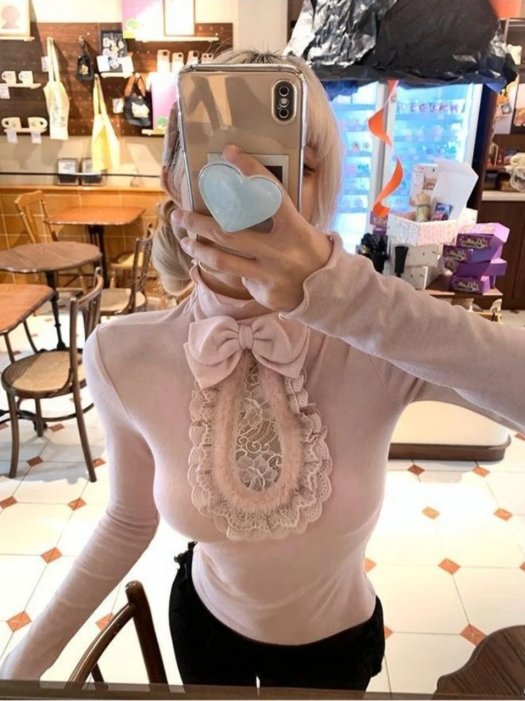 Осенняя милая кружевная лоскутная футболка 202, Y2k, эстетичная фея в стиле гранж с бантом, милые женские топы, уличная одежда, футболки в стиле гранж с высоким воротником
Осенняя милая кружевная лоскутная футболка 202, Y2k, эстетичная фея в стиле гранж с бантом, милые женские топы, уличная одежда, футболки в стиле гранж с высоким воротником