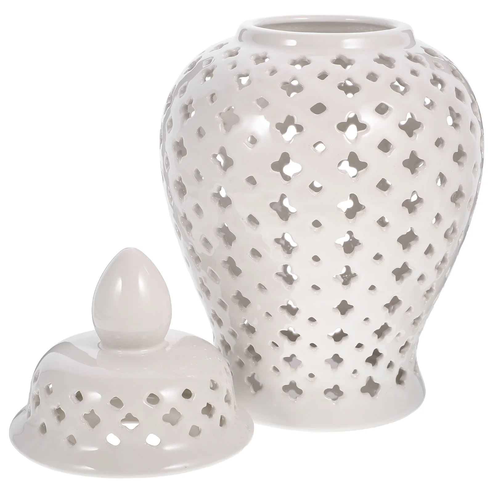 General Can Vase Ginger Jar Shaped Decorative Jars Decoration with Lid Vintage Style Hollow Out
General Can Vase Ginger Jar Shaped Decorative Jars Decoration with Lid Vintage Style Hollow Out